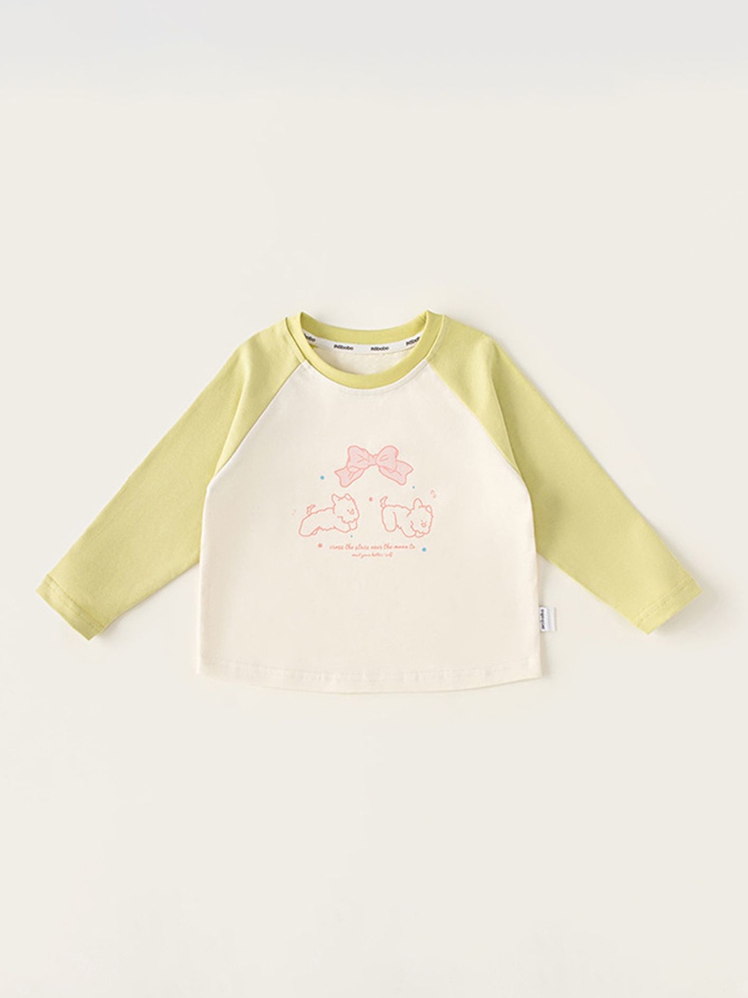 

LULU & SKY Girls Cotton Colourblocked Top, Beige