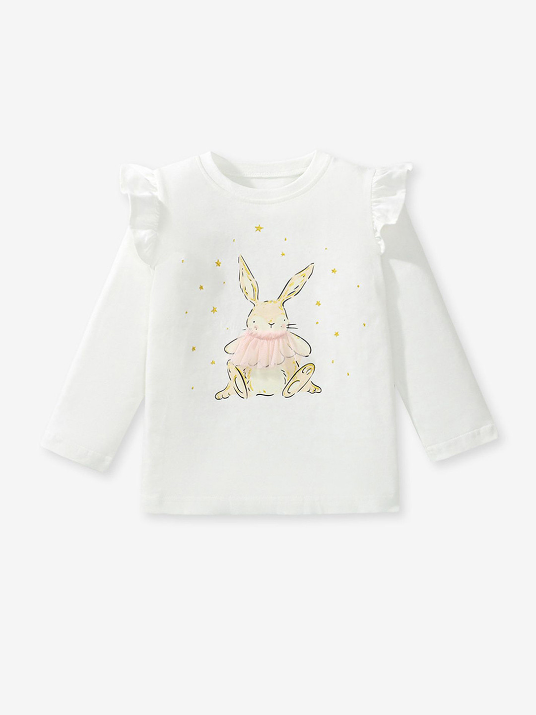 

LULU & SKY Girls Print Cotton Top, White