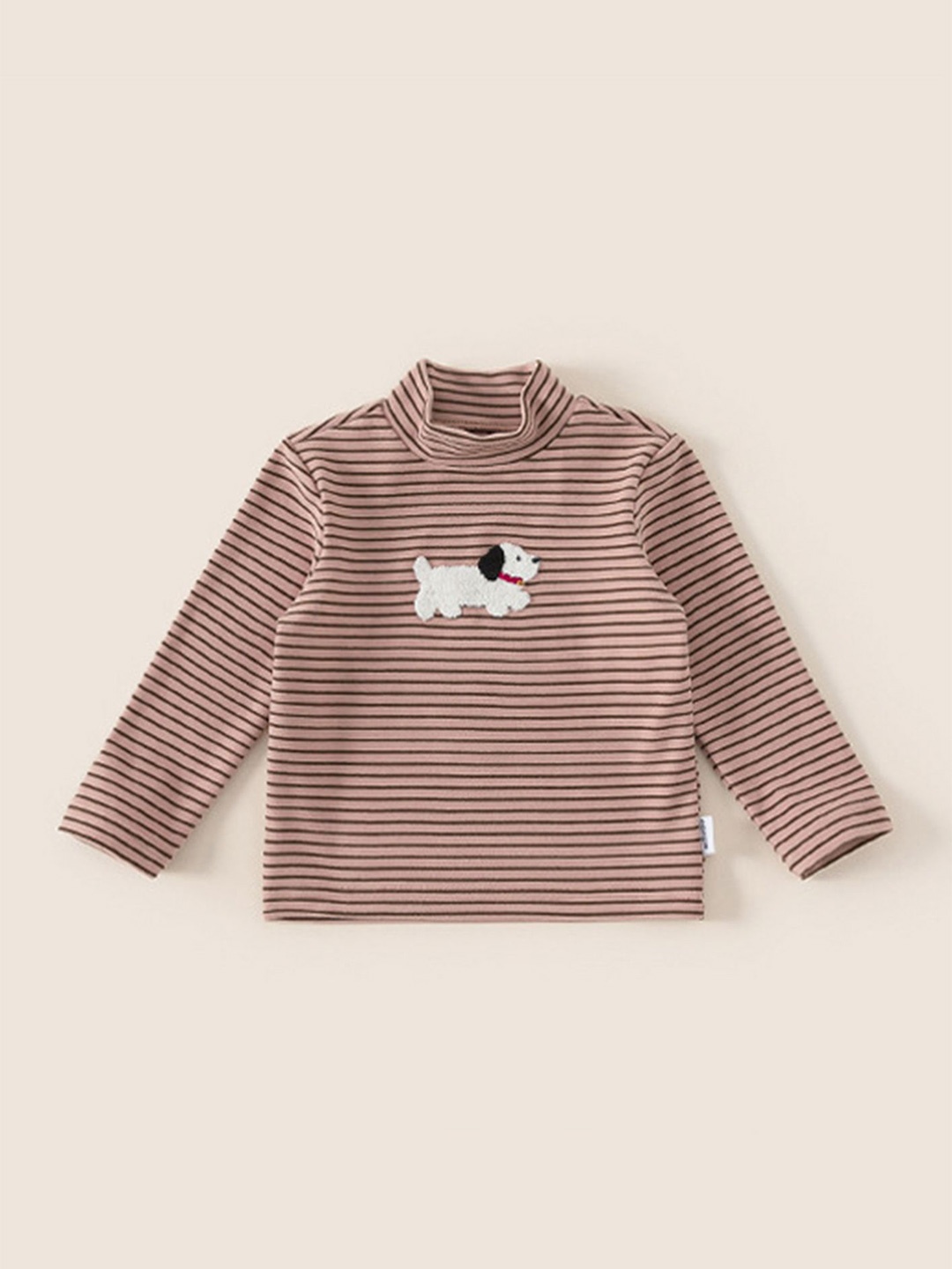 

LULU & SKY Girls Striped High Neck Top, Pink