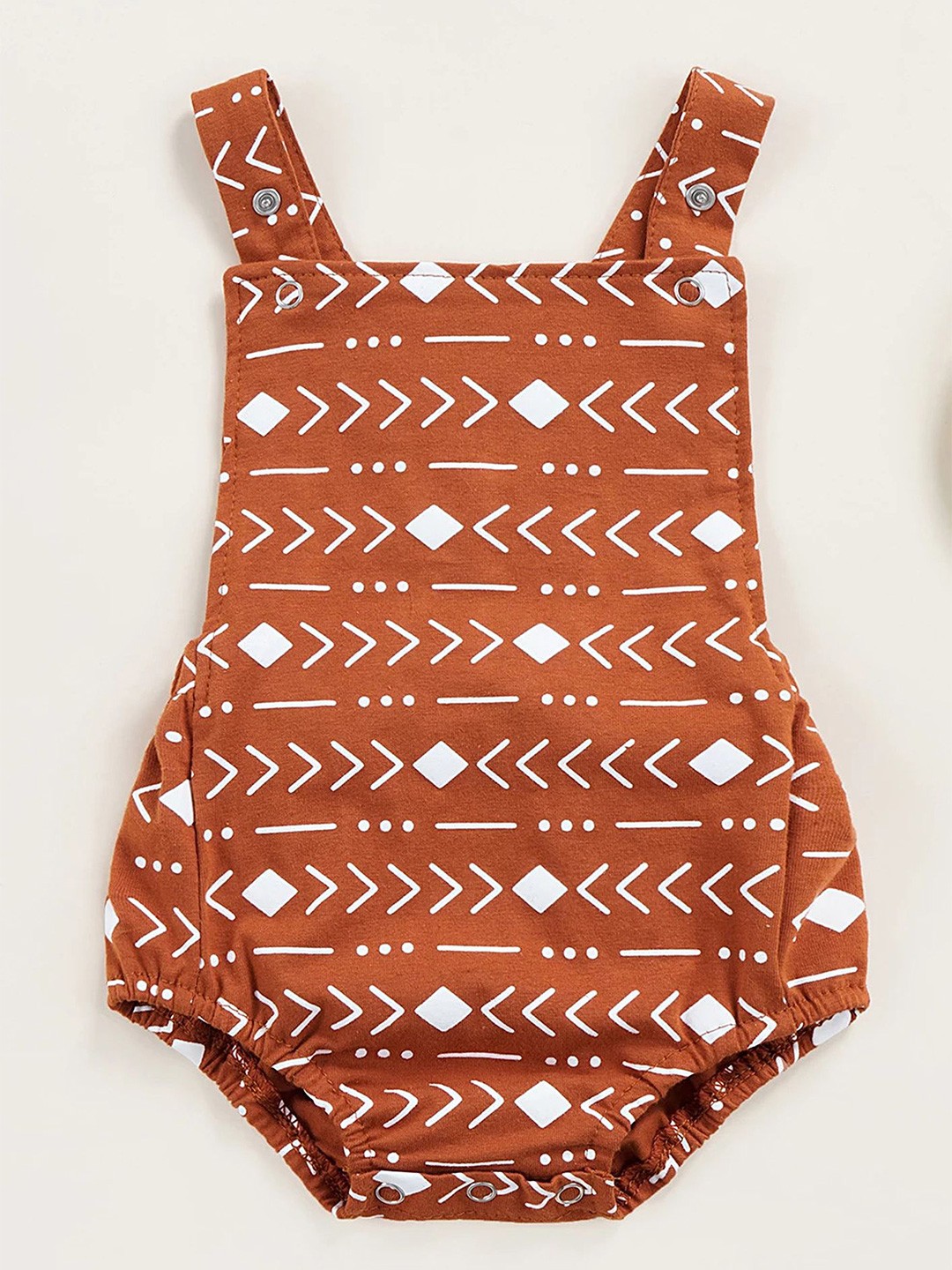 

LULU & SKY Geometric Print Cotton Top, Brown