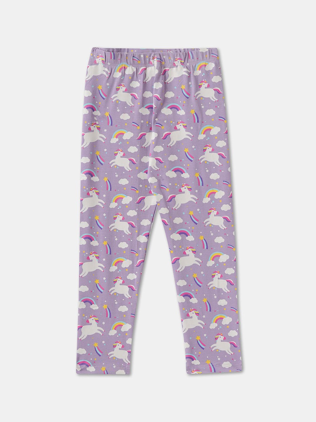 

R&B Girls Printed Ankle-Length Leggings, Purple