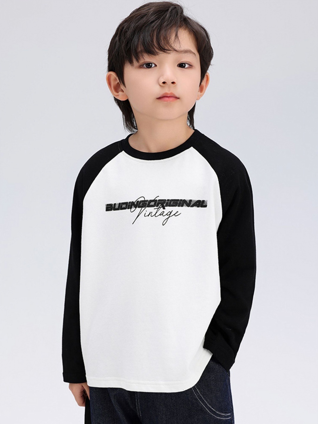 

LULU & SKY Boys Typography Printed Round Neck Cotton T-shirt, Black