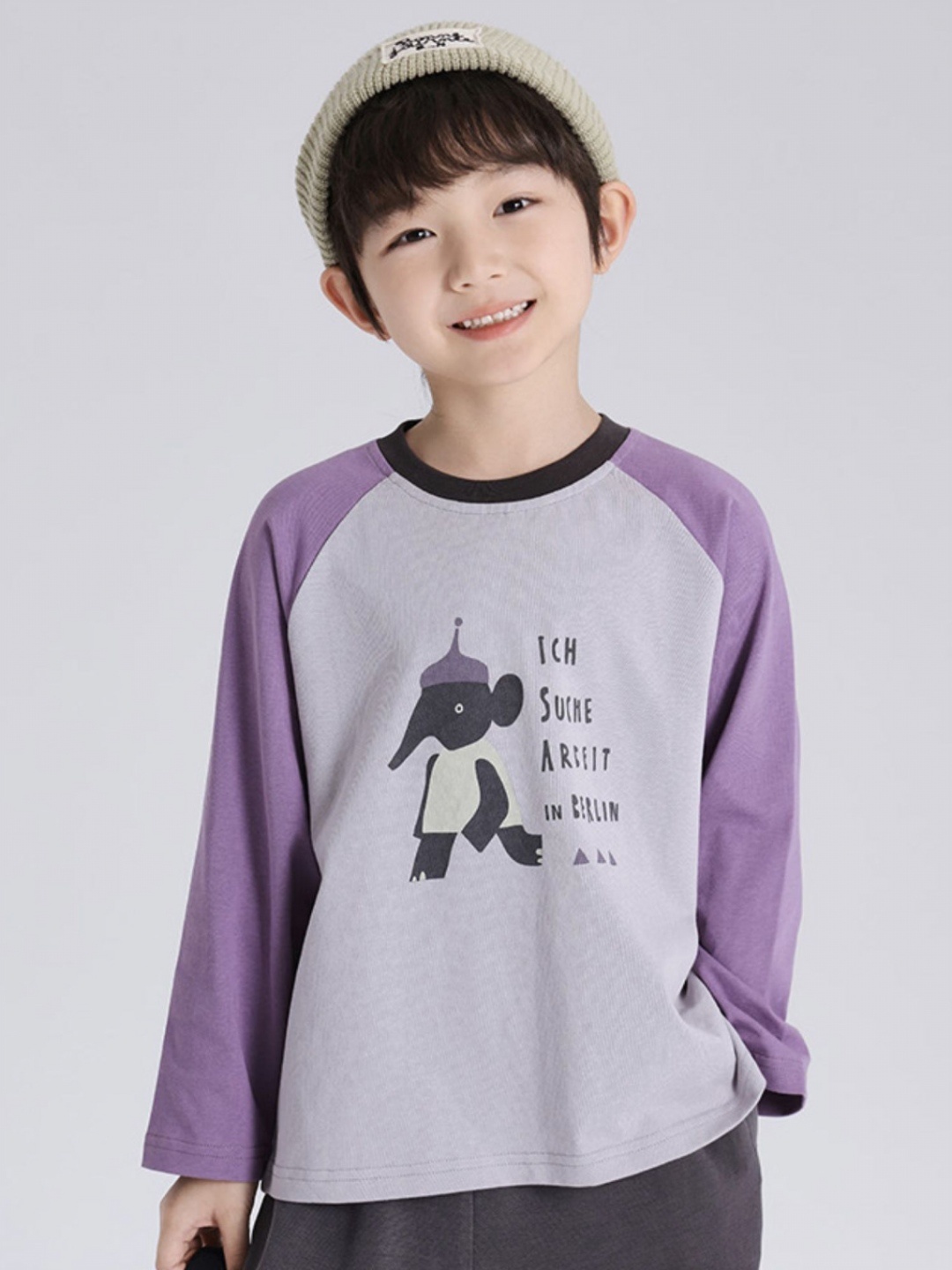 

LULU & SKY Boys Graphic Printed Round Neck Cotton T-shirt, Grey