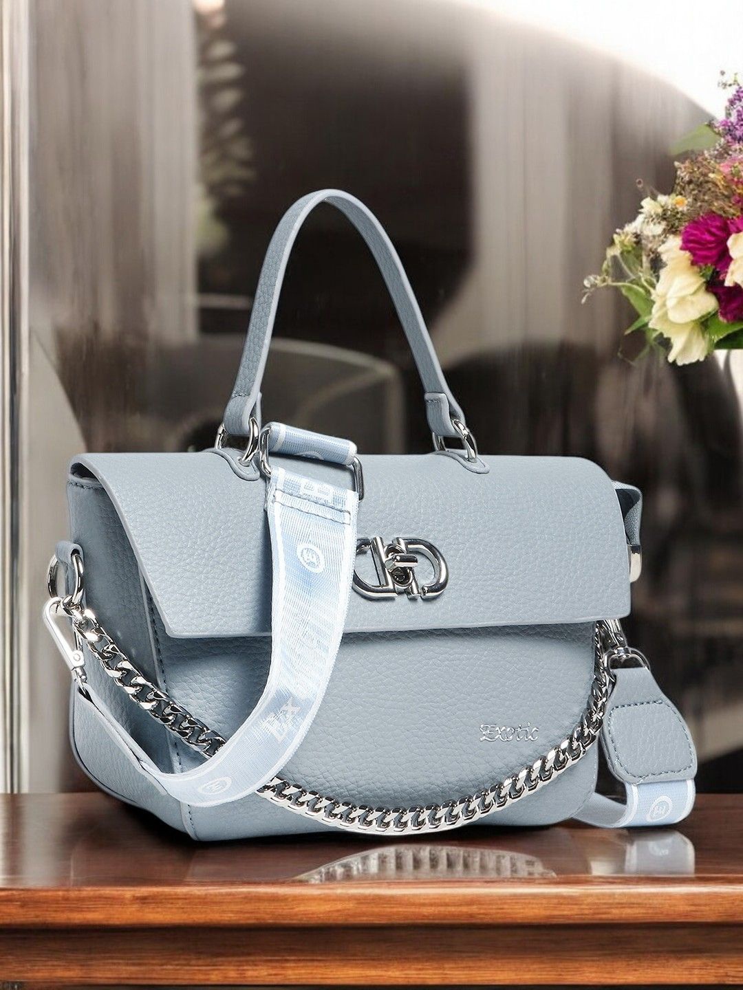 

Exotic Women Textured Crossbody Leather Sling Bag, Blue