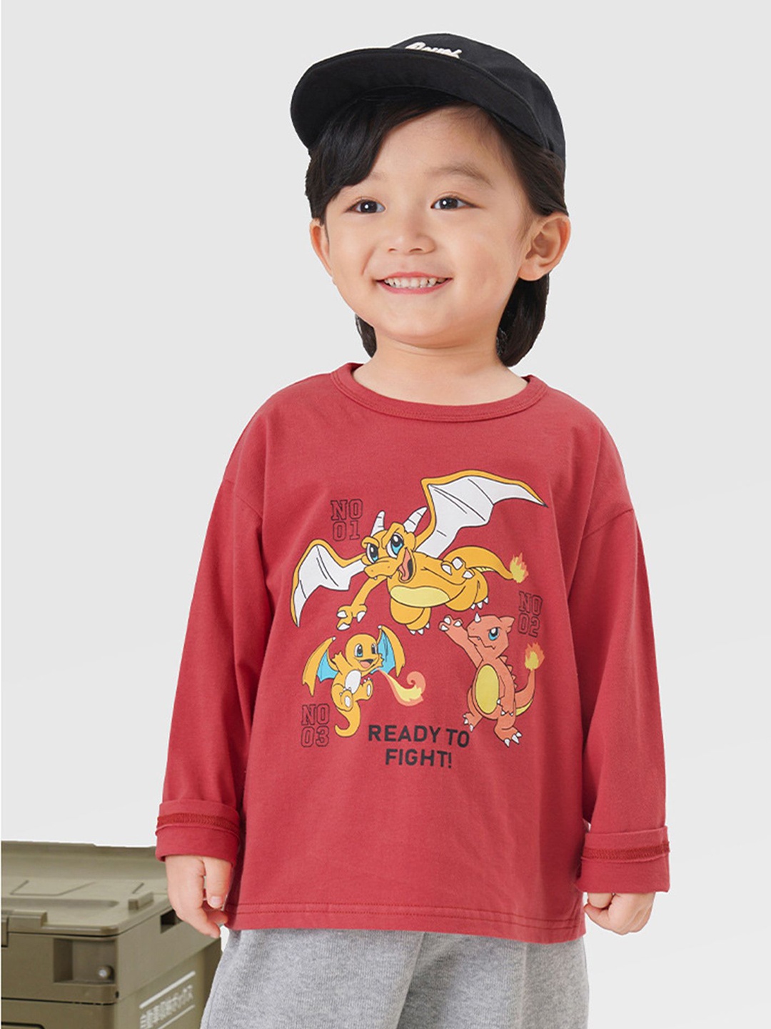 

LULU & SKY Boys Graphic Pokemon Printed Relaxed Fit Cotton Casual T-shirt, Red
