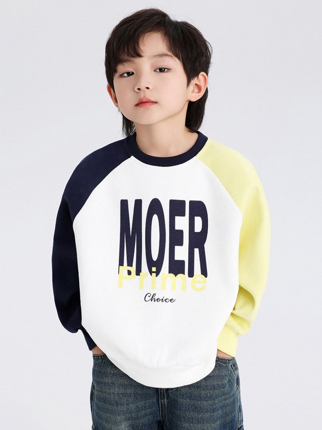 

LULU & SKY Boys Typography Printed Round Neck Cotton Relaxed Fit T-shirt, White