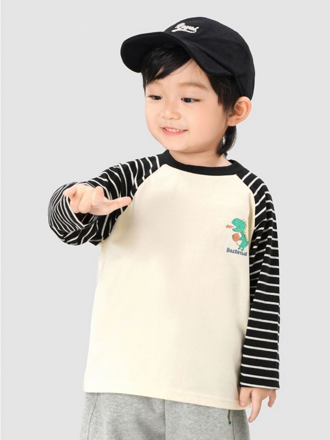 

LULU & SKY Boys Typography Printed Round Neck Cotton T-shirt, Off white