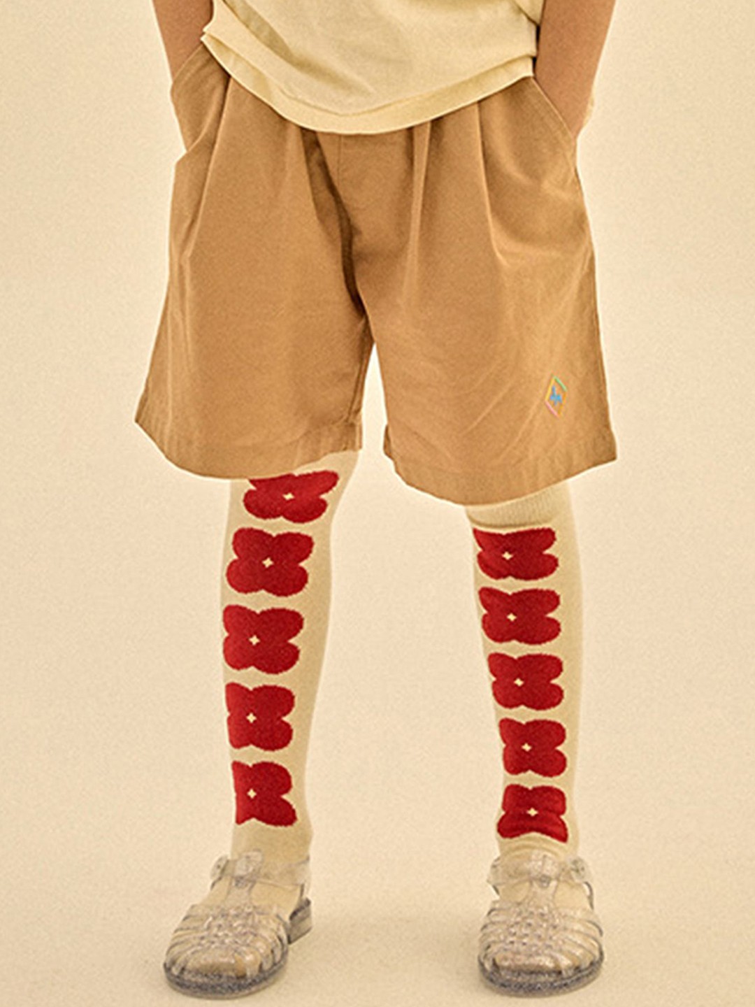 

LULU & SKY Boys Cotton Loose Fit High-Rise Shorts, Khaki