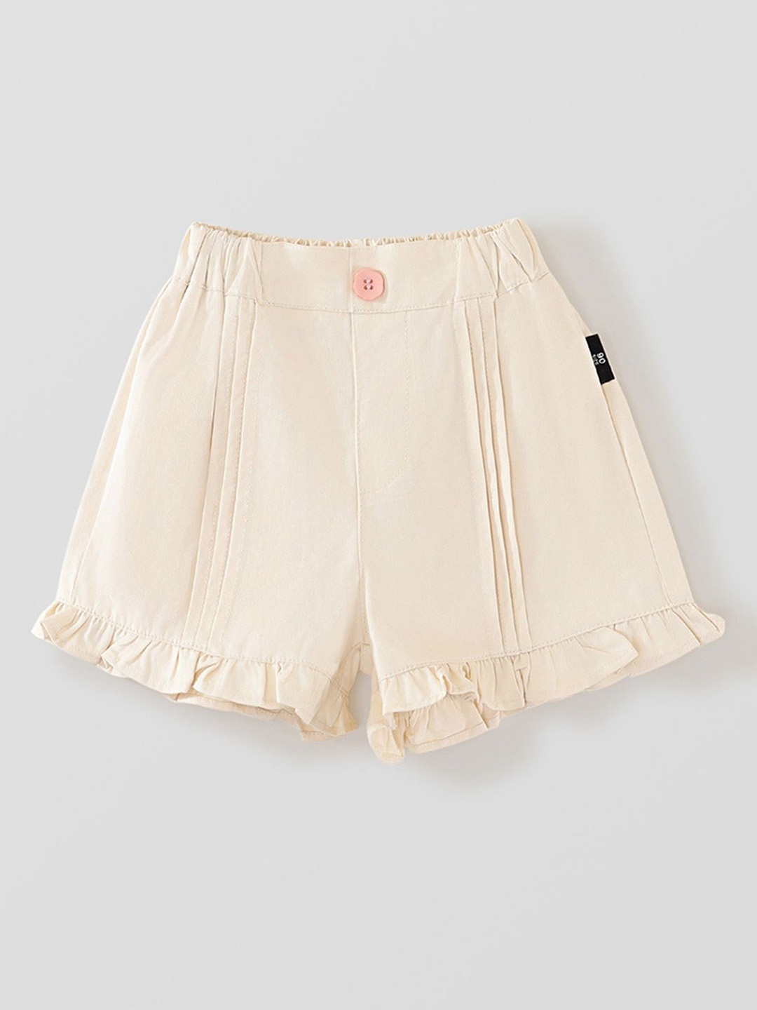 

LULU & SKY Girls Loose Fit High-Rise Shorts, Beige