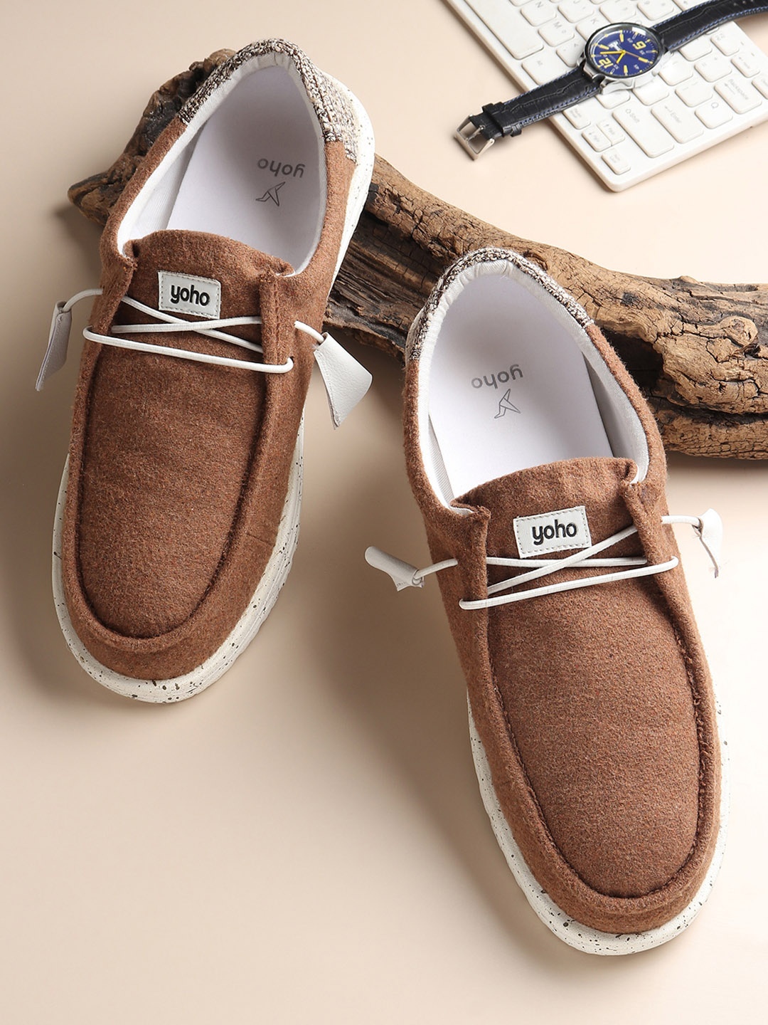

YOHO Wafu Men Lightweight Casual Shoe, Brown