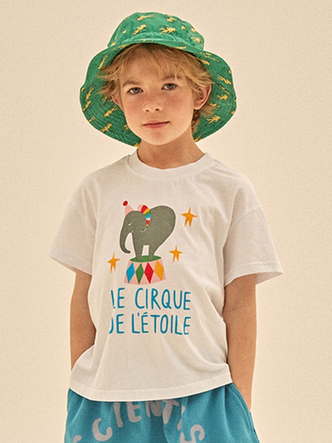 

LULU & SKY Boys Graphic Printed Round Neck Cotton T-shirt, Off white