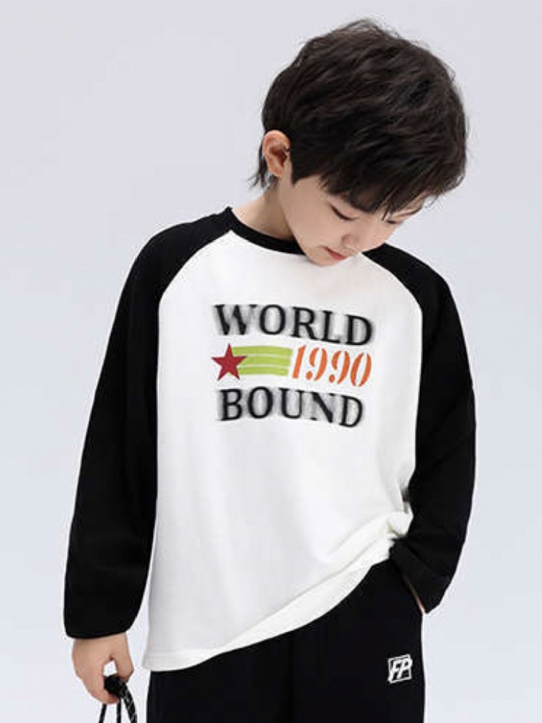 

LULU & SKY Boys Typography Printed Round Neck Cotton T-shirt, White