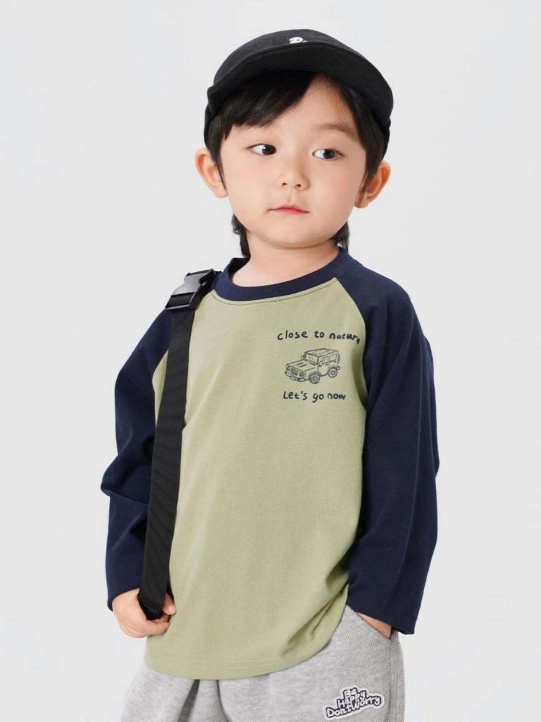 LULU & SKY Boys Typography Printed Round Neck Cotton T-shirt, Green