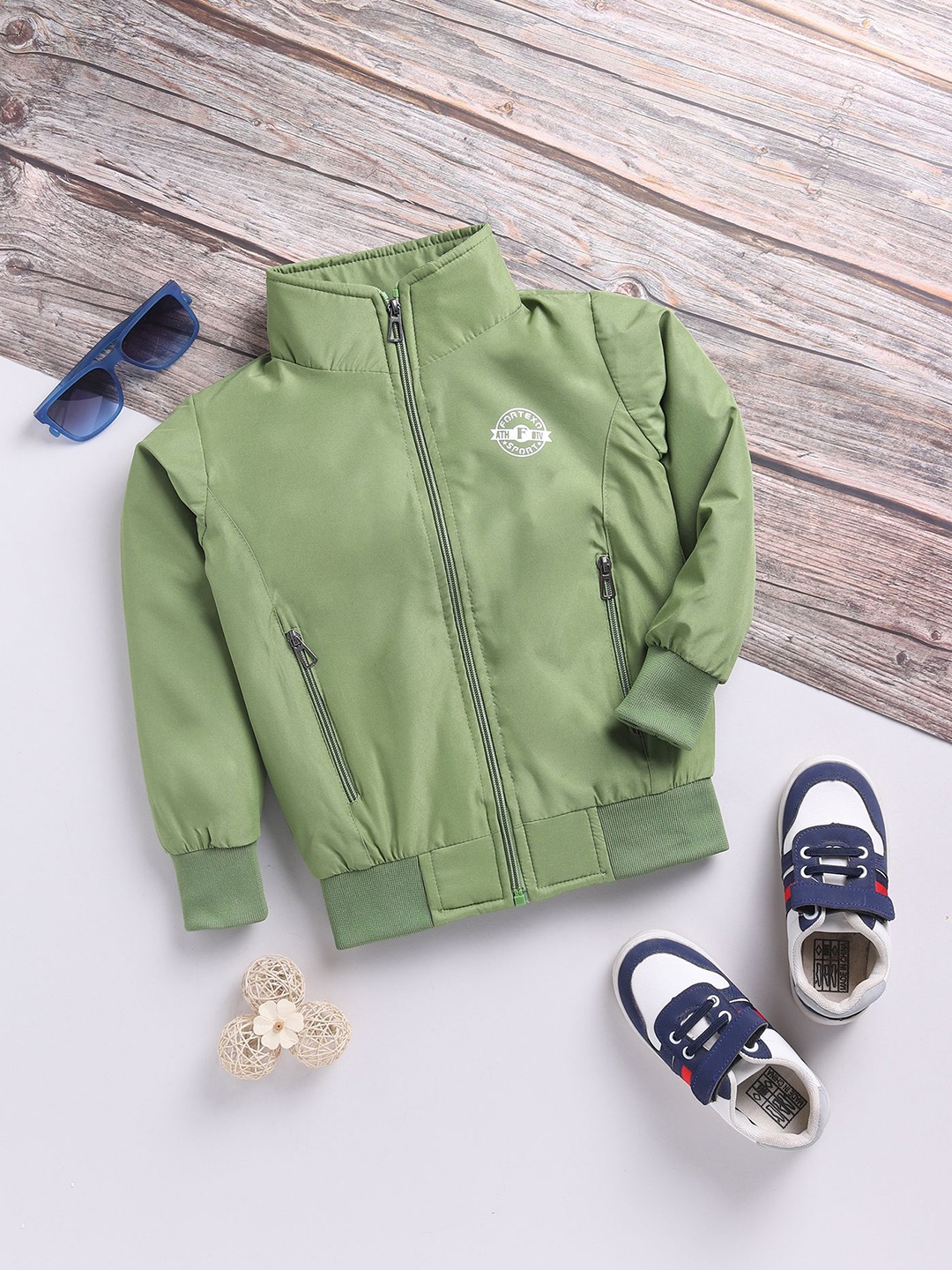

Toonyport Boys Polyester Bomber Jacket, Green