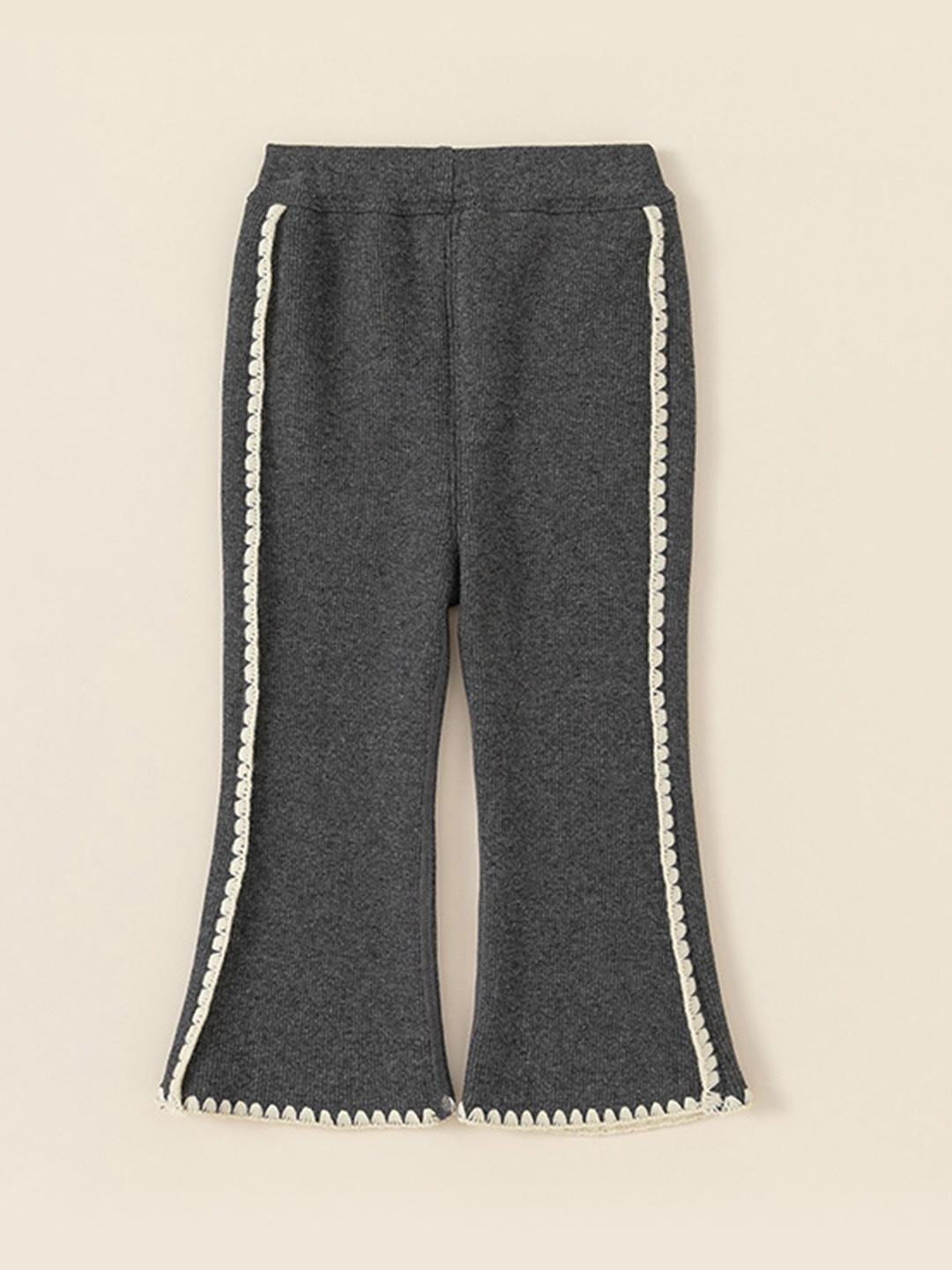 

LULU & SKY Kids Flared Low-Rise Trousers, Grey