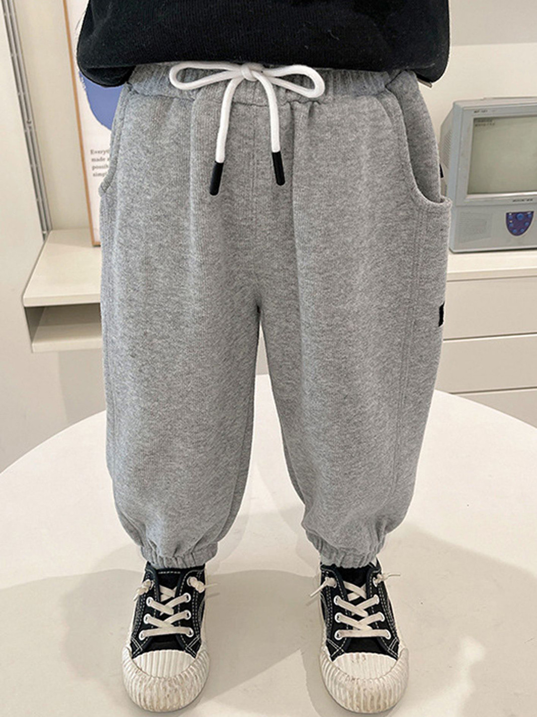 

LULU & SKY Boys Loose Fit High-Rise Joggers Trousers, Grey