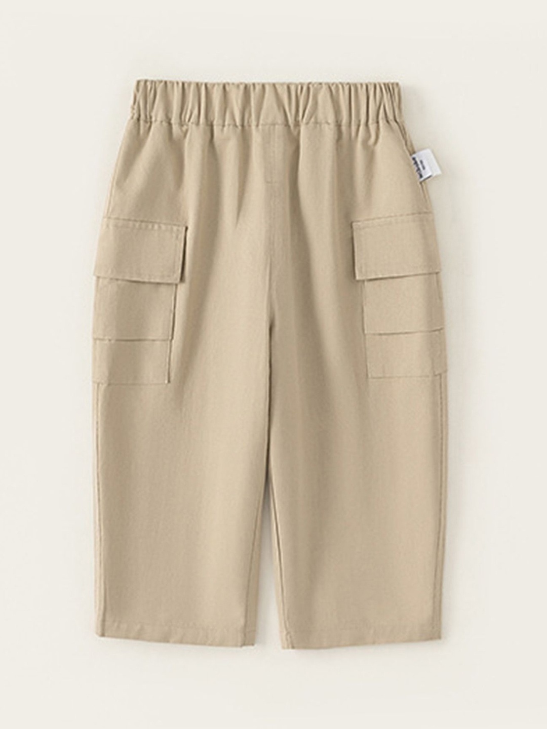 

LULU & SKY Boys Tapered Fit High-Rise Cargo Trousers, Khaki