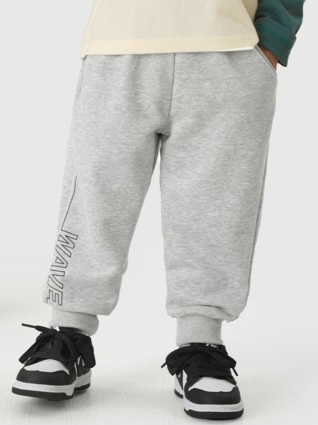 

LULU & SKY Boys Tapered Fit High-Rise Trousers, Grey