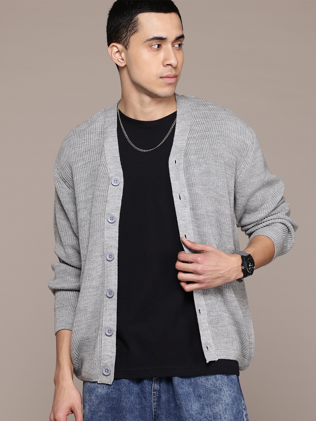 

The Roadster Lifestyle Co. Men Ribbed Pullover, Grey