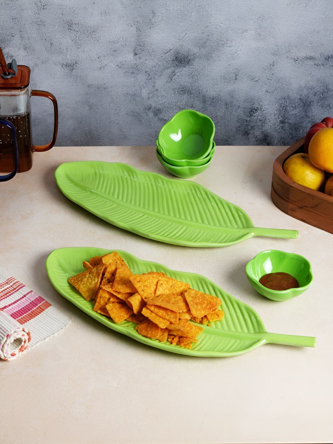 

CDI Green 6 Pieces Melamine Dishwasher and Microwave Safe Serving Tray