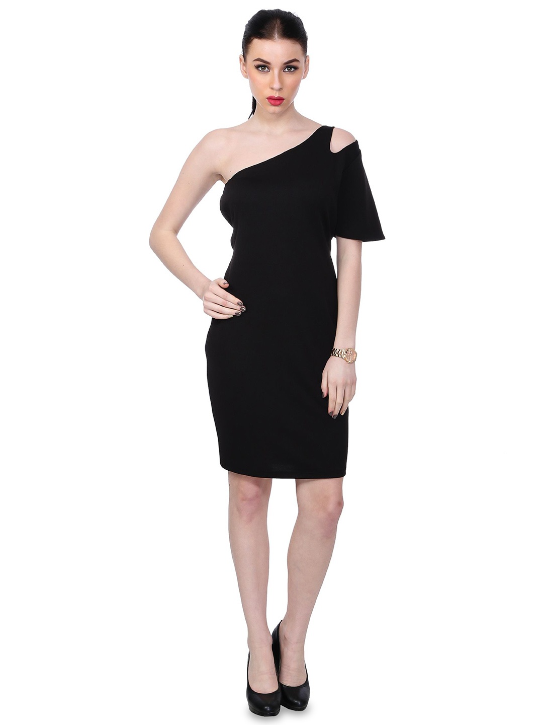 

BAESD One Shoulder Bodycon Dress, Black
