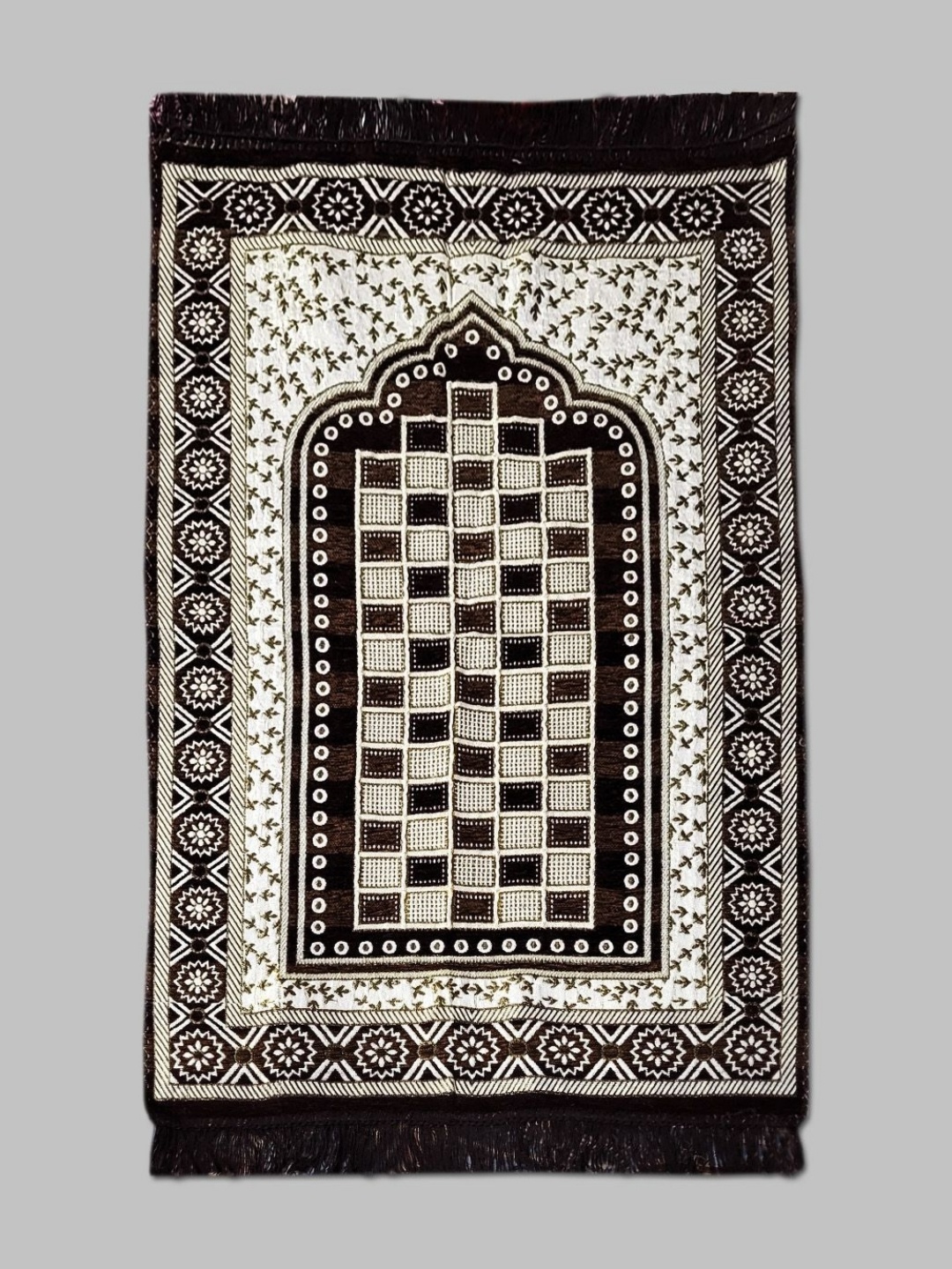

ANA Brown & Cream Geometric Printed Cotton Prayer Mat