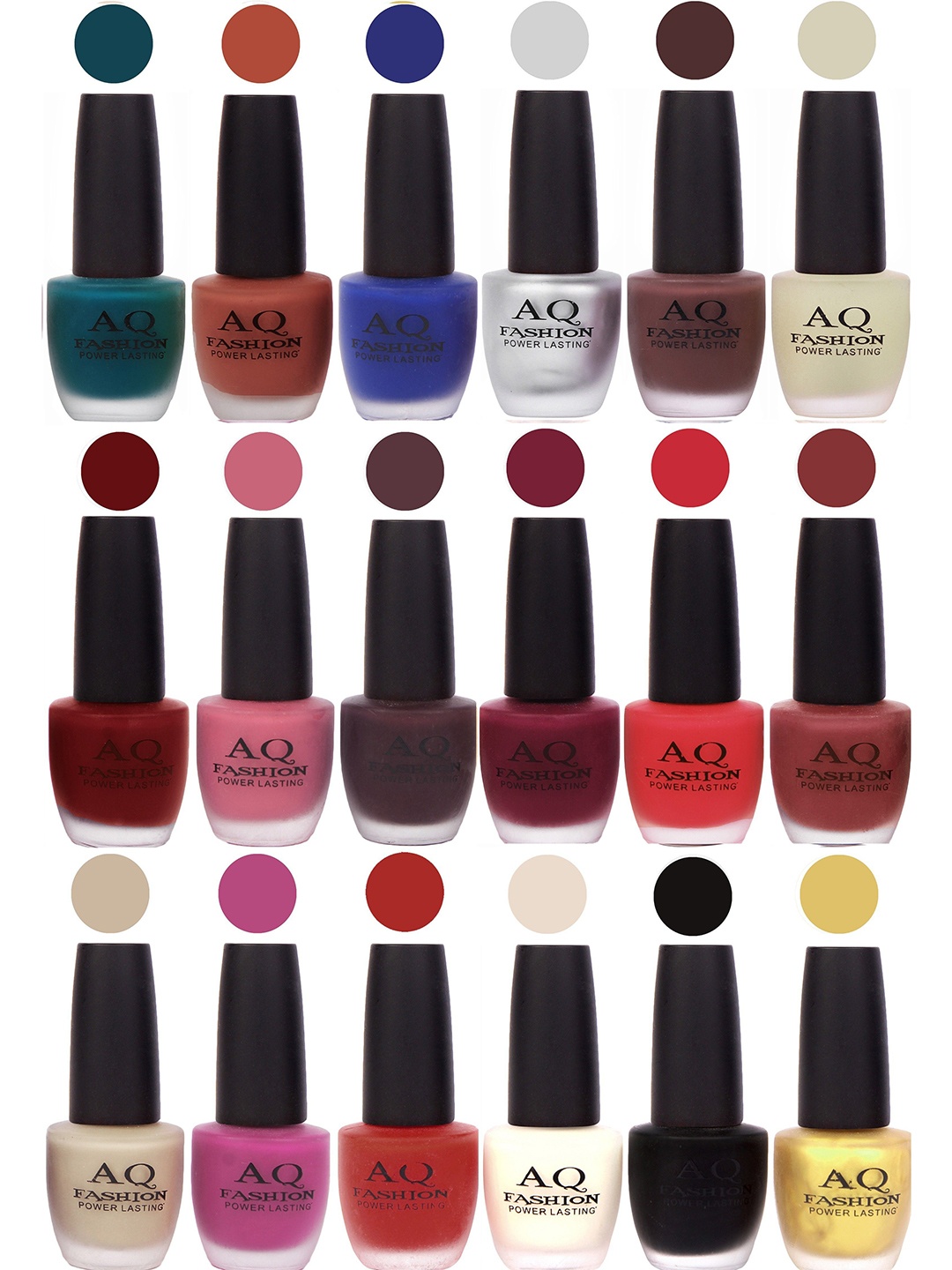 

AQ FASHION Power Lasting Set Of 18 Quick Dry Glossy Nail Polish - 12 ml Each, Red