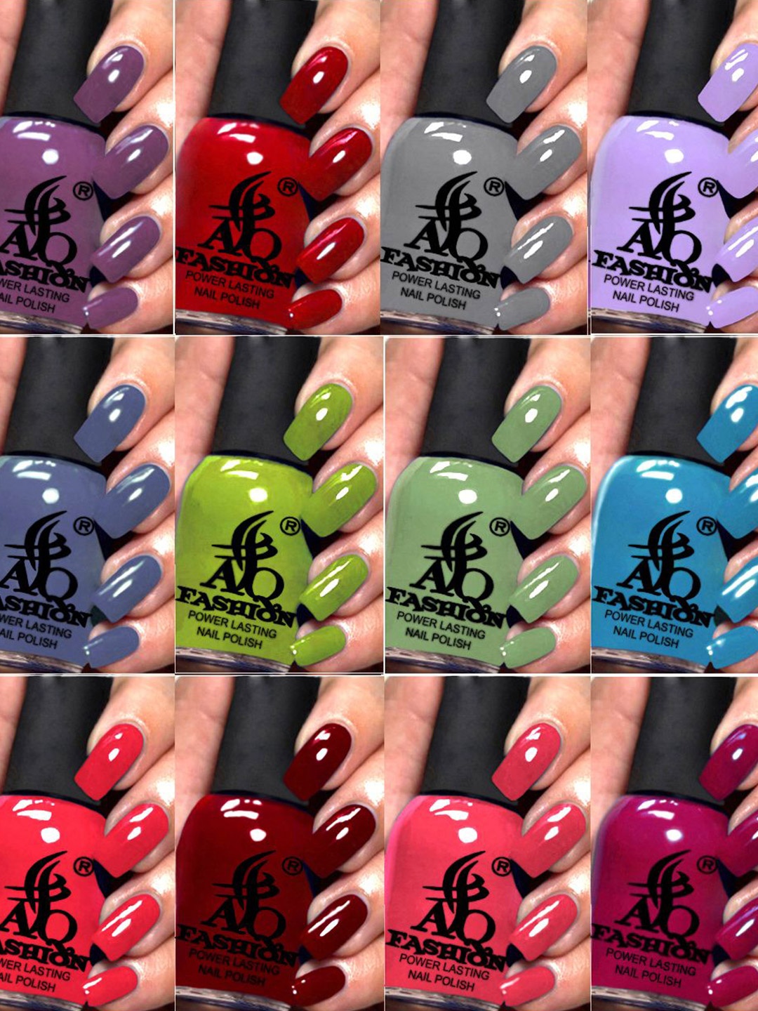 AQ FASHION Set Of 6 Power Lasting Glossy Quick Dry Nail Polish - 9 ml Each, Red