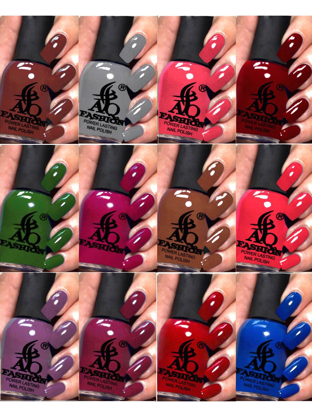 

AQ FASHION Set Of 6 Power Lasting Glossy Quick Dry Nail Polish - 9 ml Each, Maroon