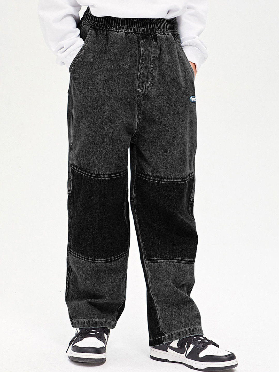 

LULU & SKY Boys Straight Fit High-Rise Jeans, Black