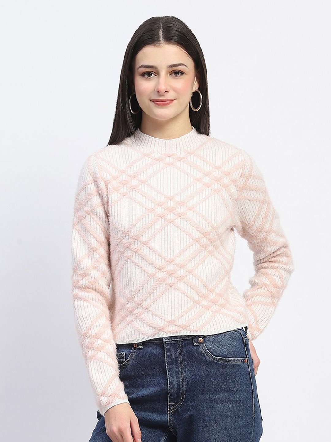 

Madame Women Pullover Sweater, Peach