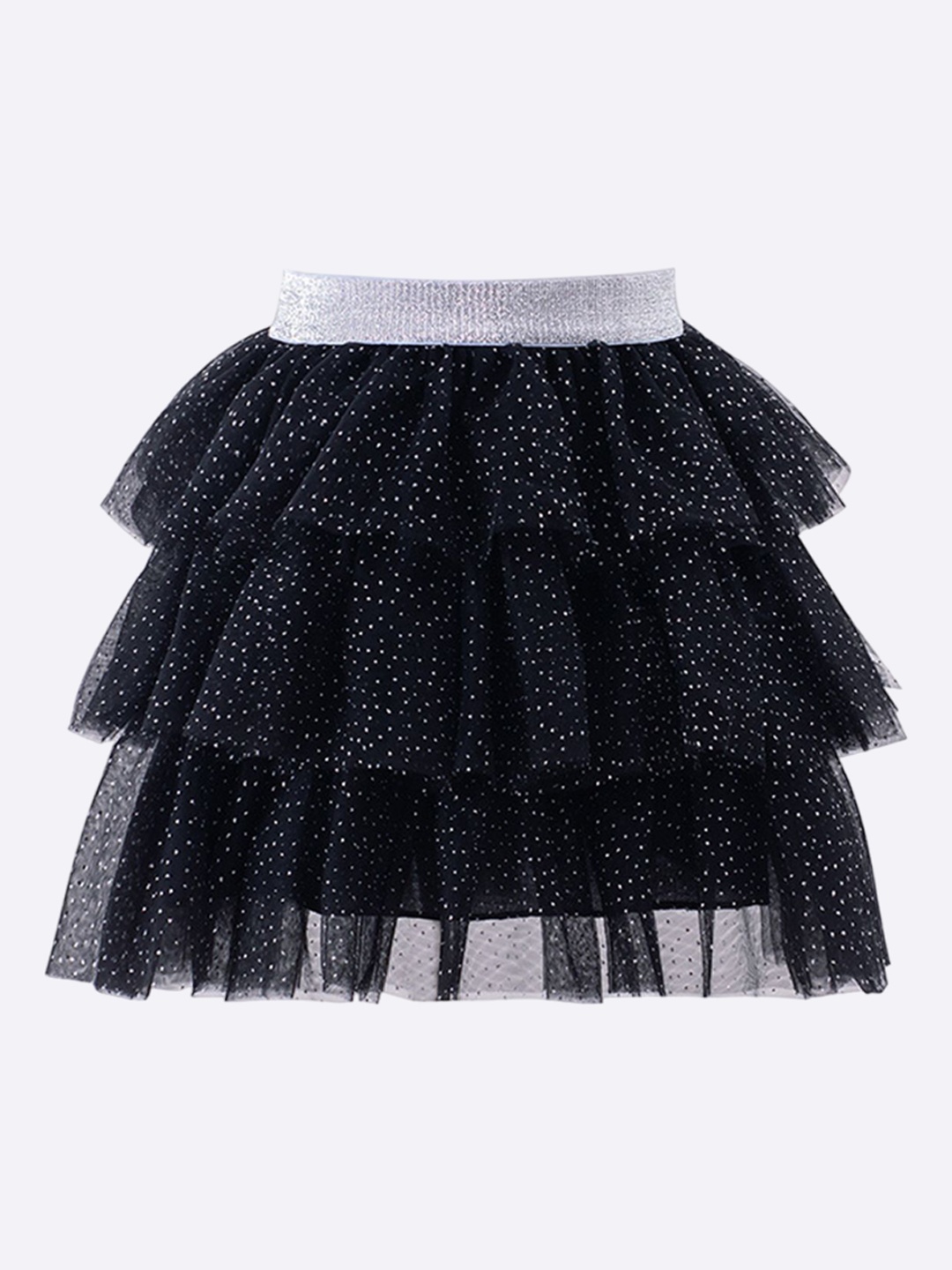 

LULU & SKY Girls Embellished Flared Knee Length Skirt, Black