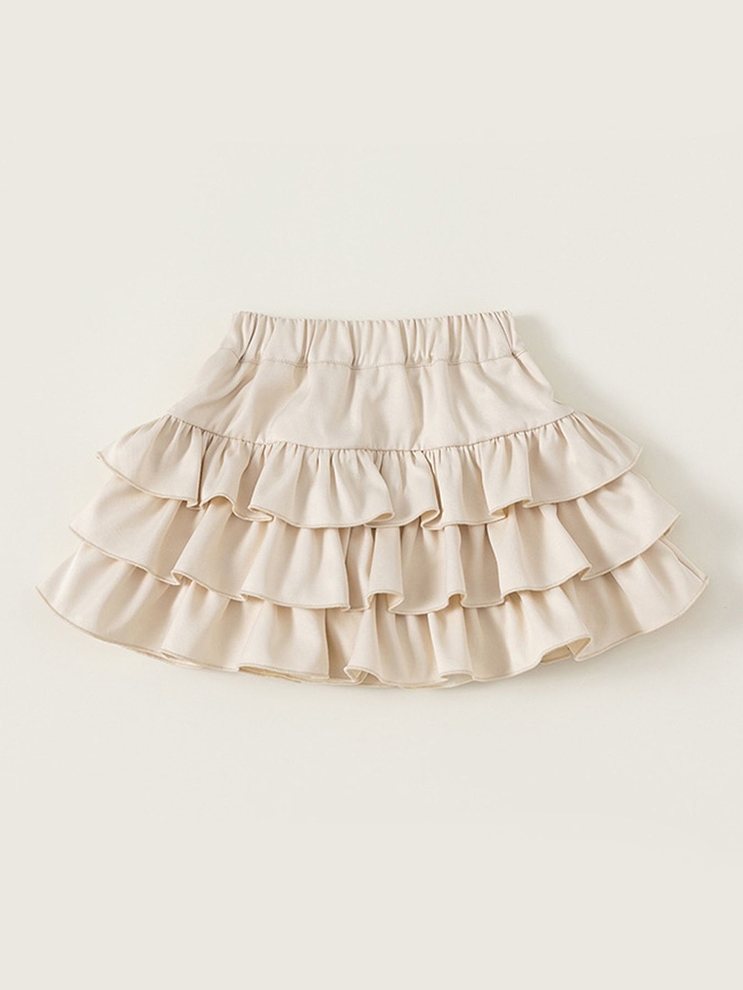 

LULU & SKY Girls Tiered Mini Skirt, Beige