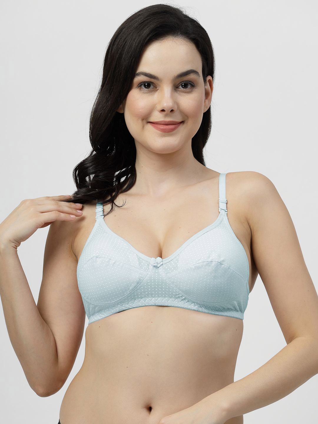 

SHYAM SONS FLAIR Polka Dot Printed Full Coverage Everyday Bra, Blue