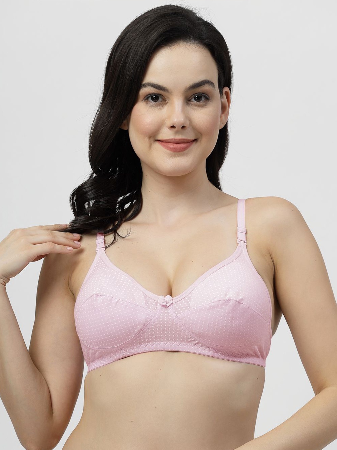 

SHYAM SONS FLAIR Polka Dot Full Coverage Underwired T-shirt Bra, Pink