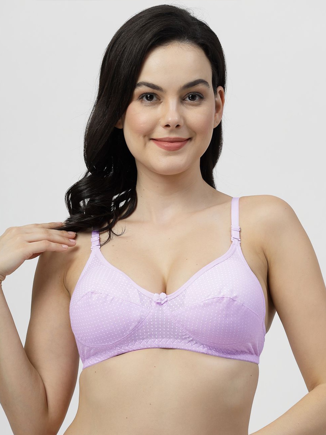 

SHYAM SONS FLAIR Polka Dot Printed Full Coverage Everyday Bra, Purple