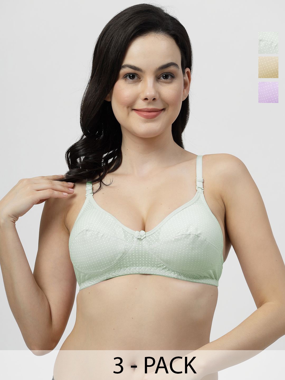 

SHYAM SONS FLAIR Women Pack Of 3 Full Coverage Bra, Purple