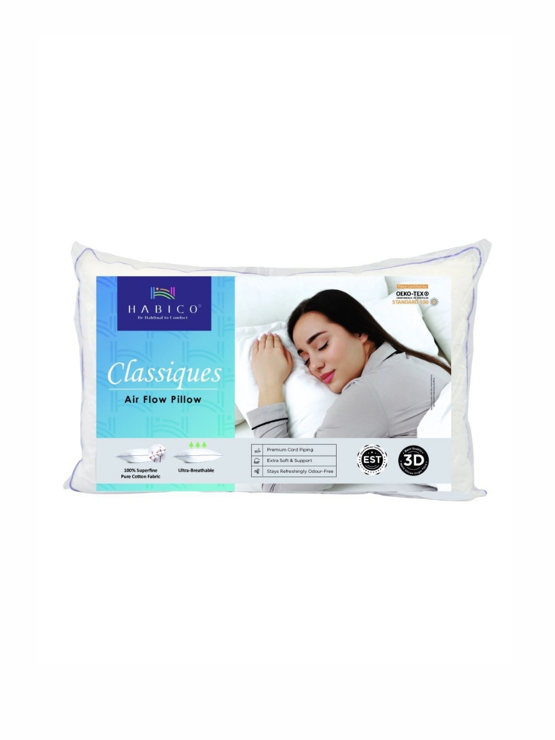 

HABICO White Cotton Ultra Soft Sleep Pillow