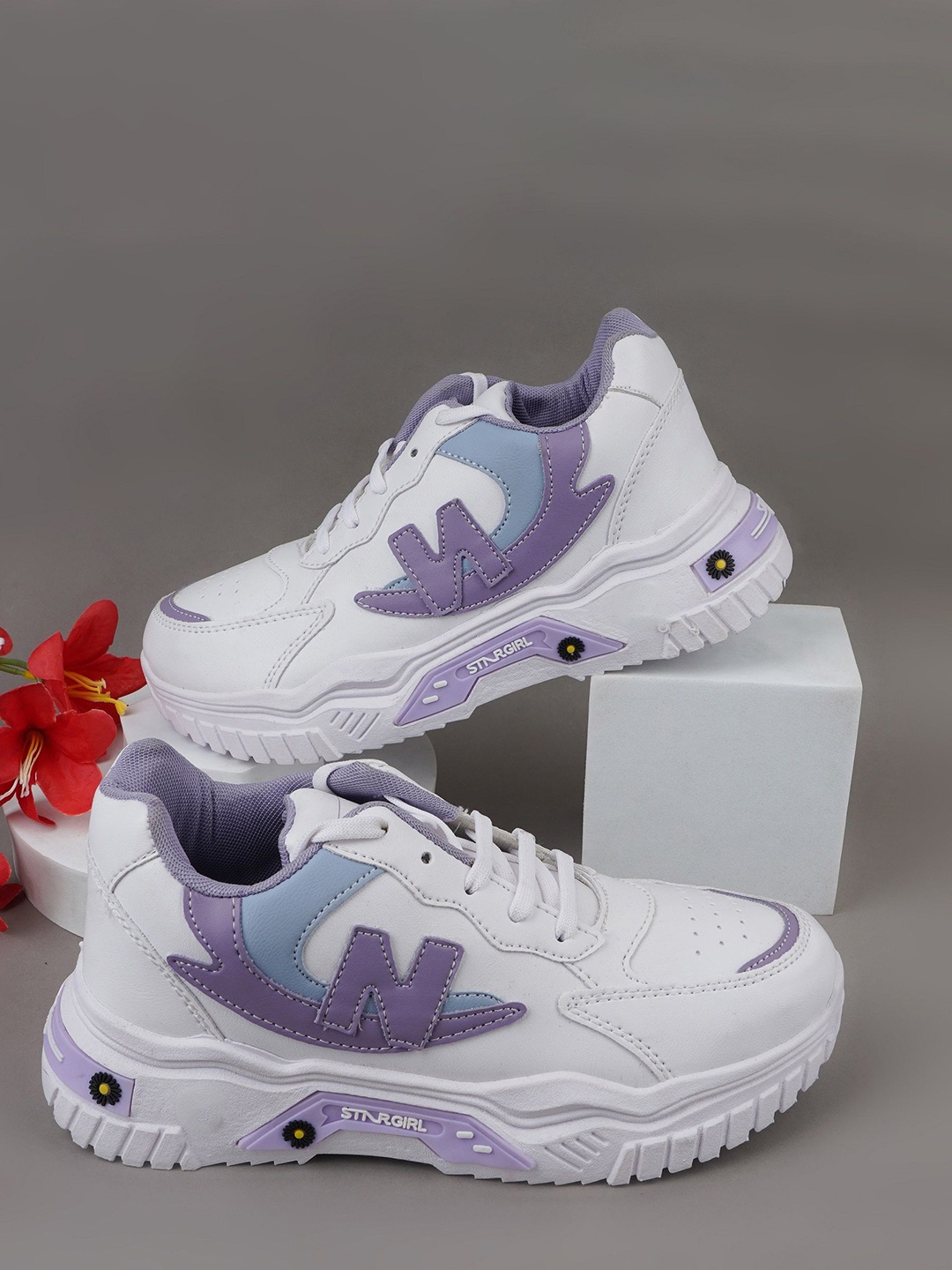 

BAESD Women Woven Design Lightweight Sneakers, Purple