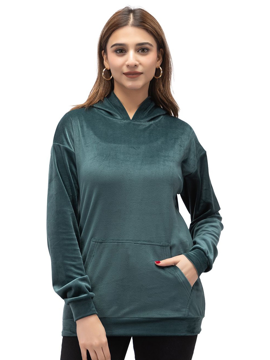 

HILFIRE REGION Women Hooded Sweatshirt, Teal