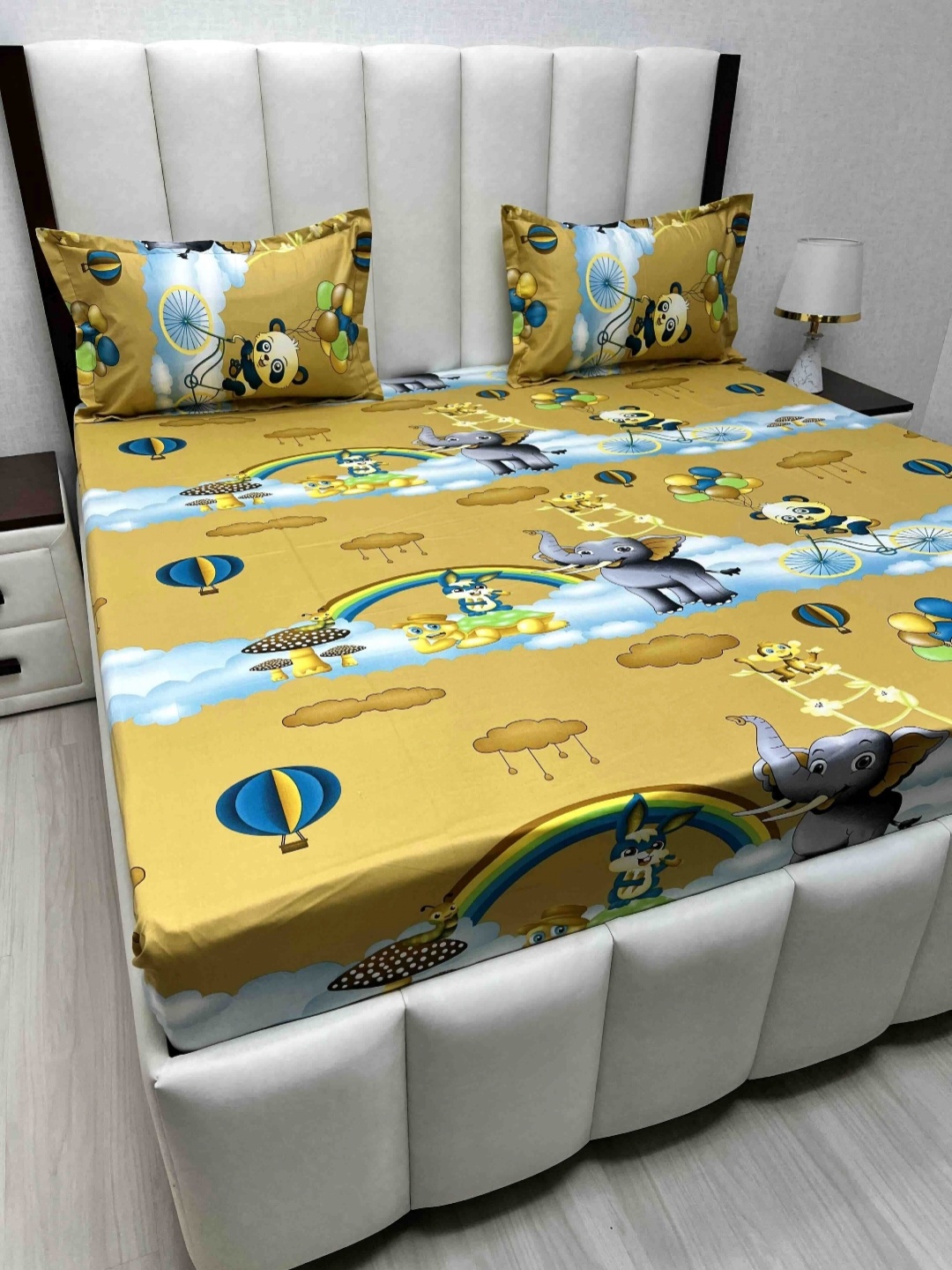 Pure Decor Passion Fur Brown Cartoon Characters Cotton 260 TC Bedsheet Set-2.28mx2.54m