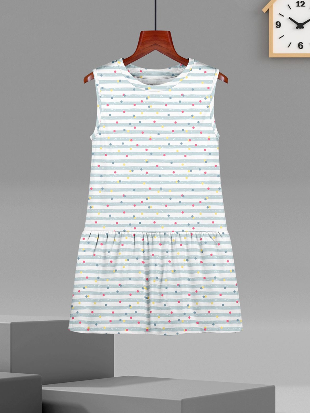 

HELLCAT Girls Printed Drop-Waist Cotton Dress, White