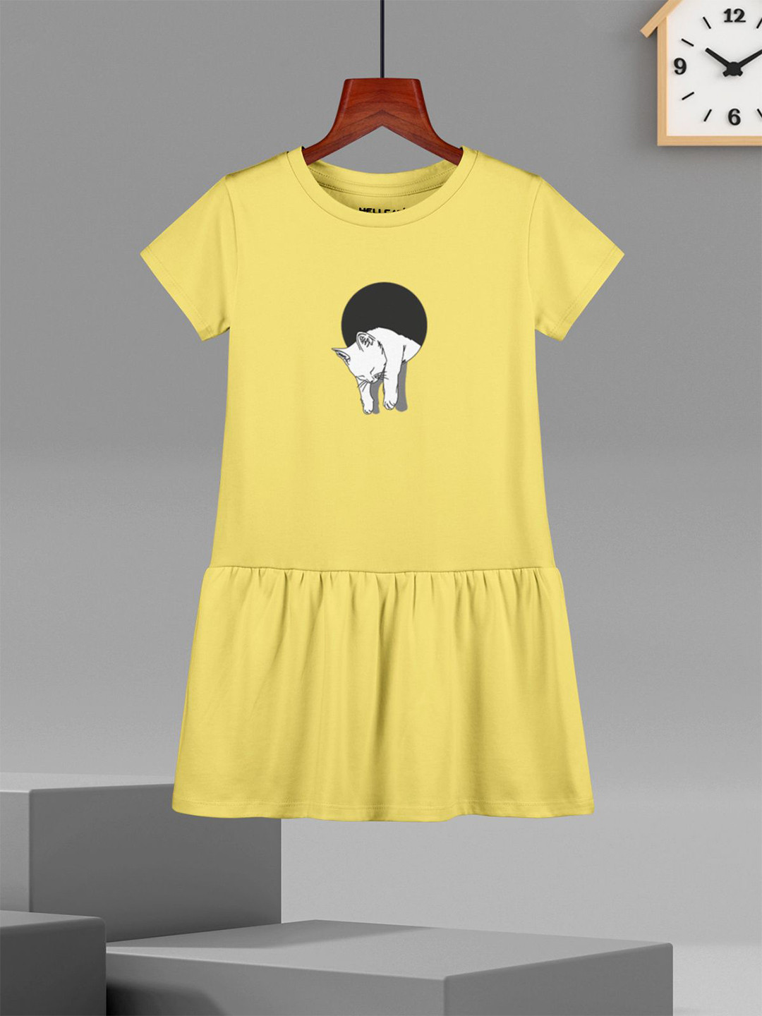 

HELLCAT Girls Print A-Line Dress, Yellow