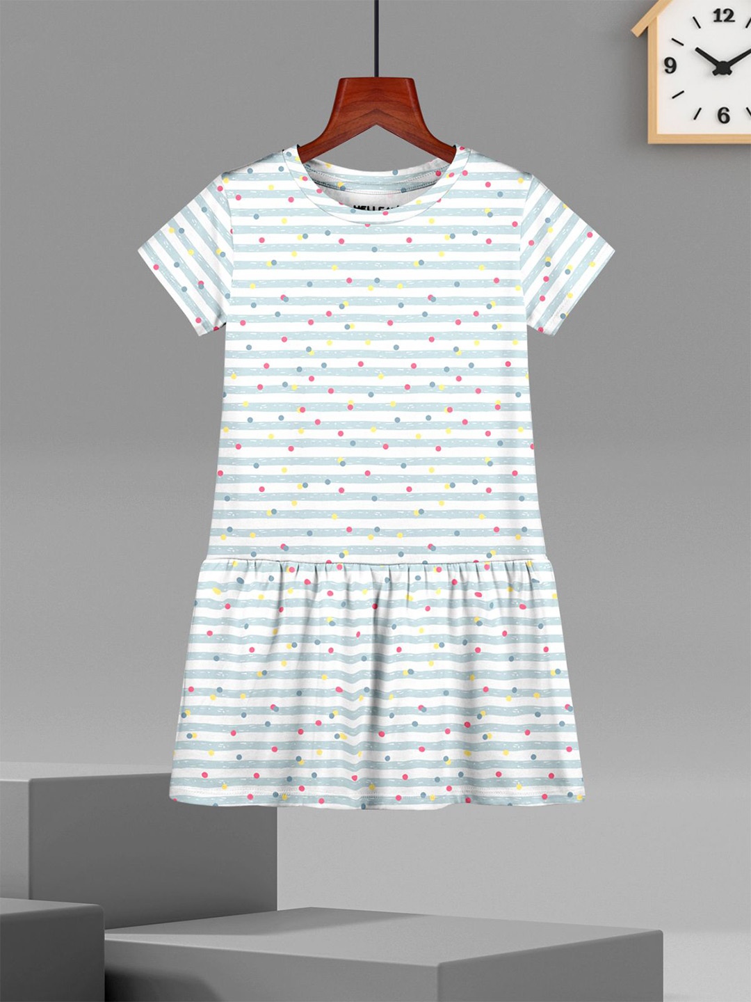

HELLCAT Girls Printed Cotton A-Line Dress, White