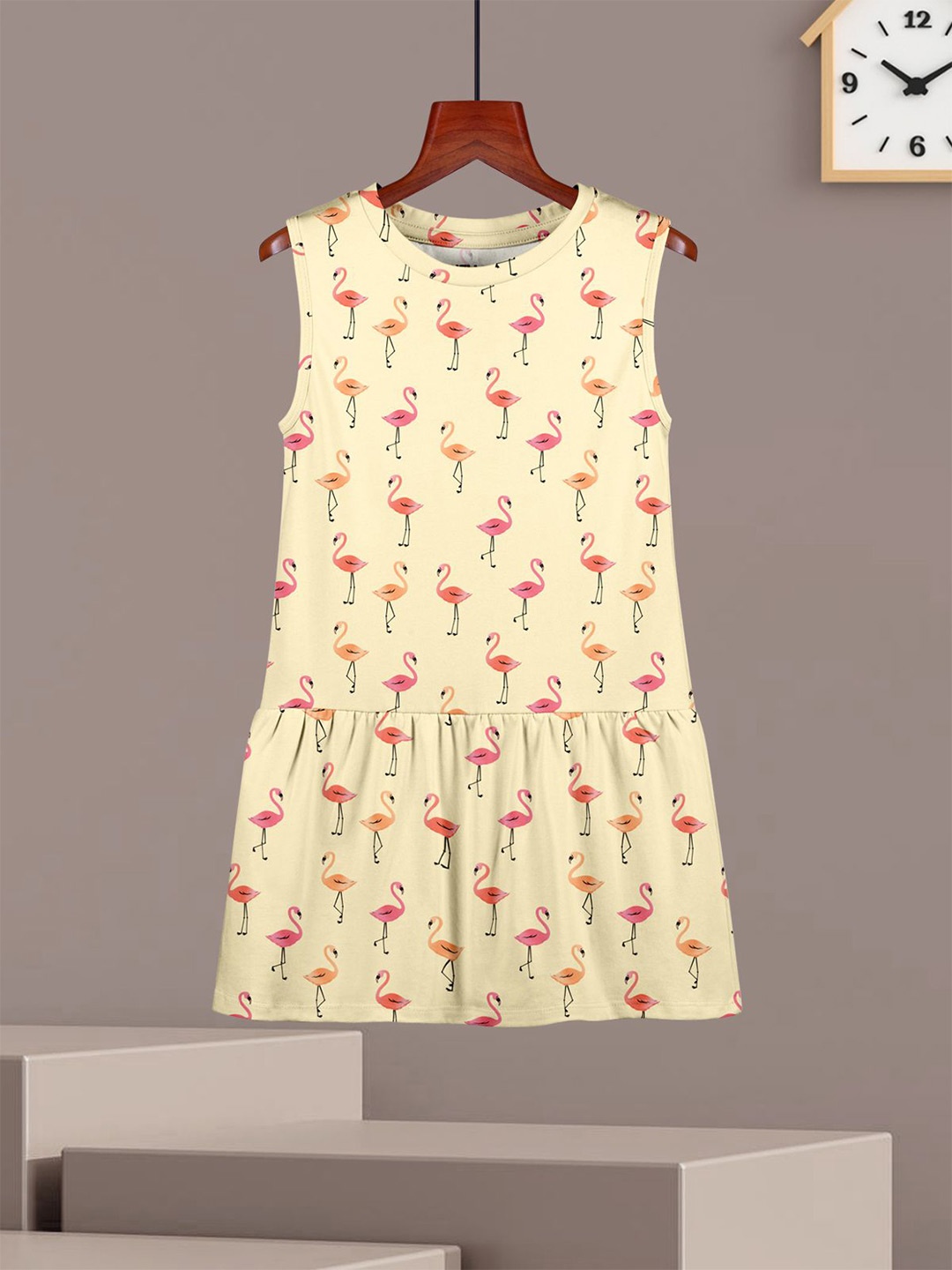 

HELLCAT Girls Print A-Line Dress, Yellow
