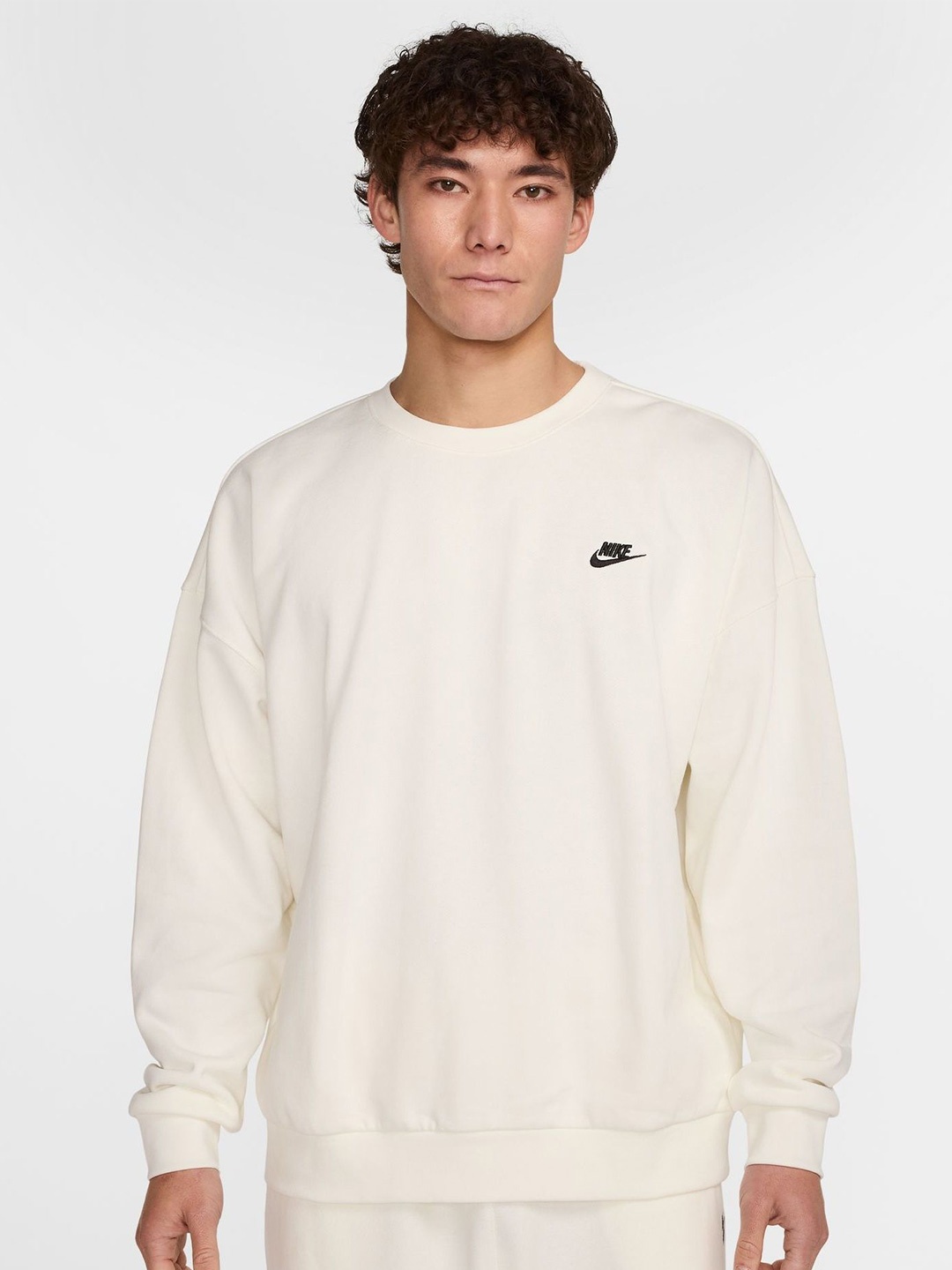

Nike Club Men's Oversized Pullover French Terry Crew Sweatshirts, White