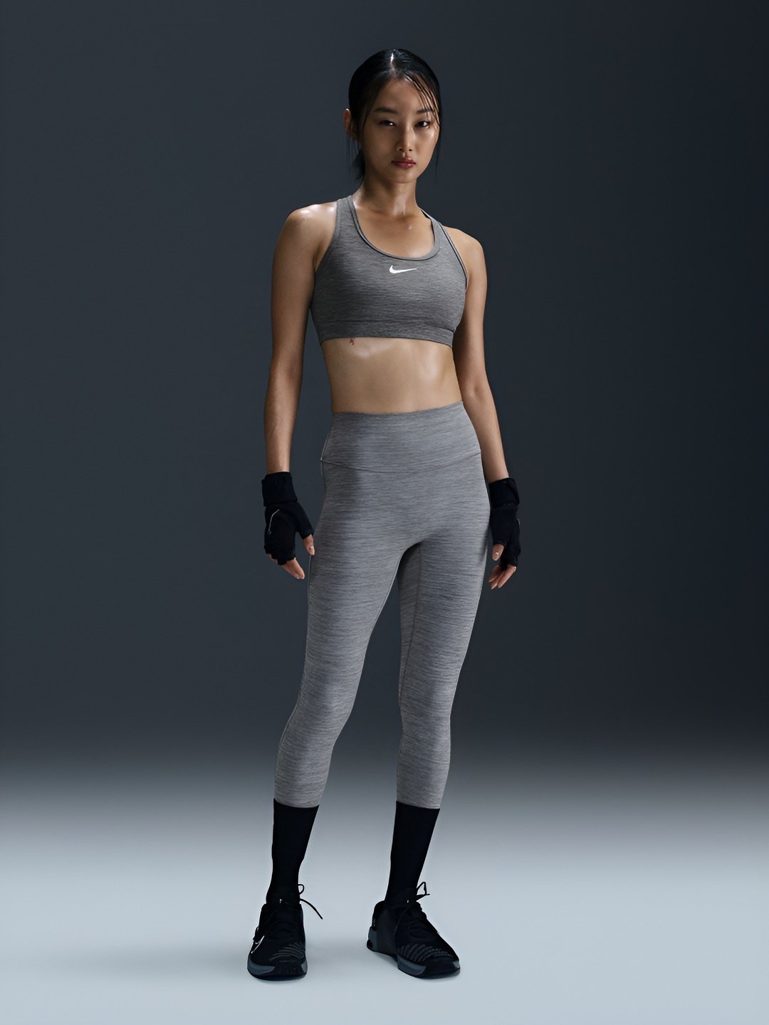 

Nike One Seamless Front Women's High-Waisted Full-Length Leggings, Grey