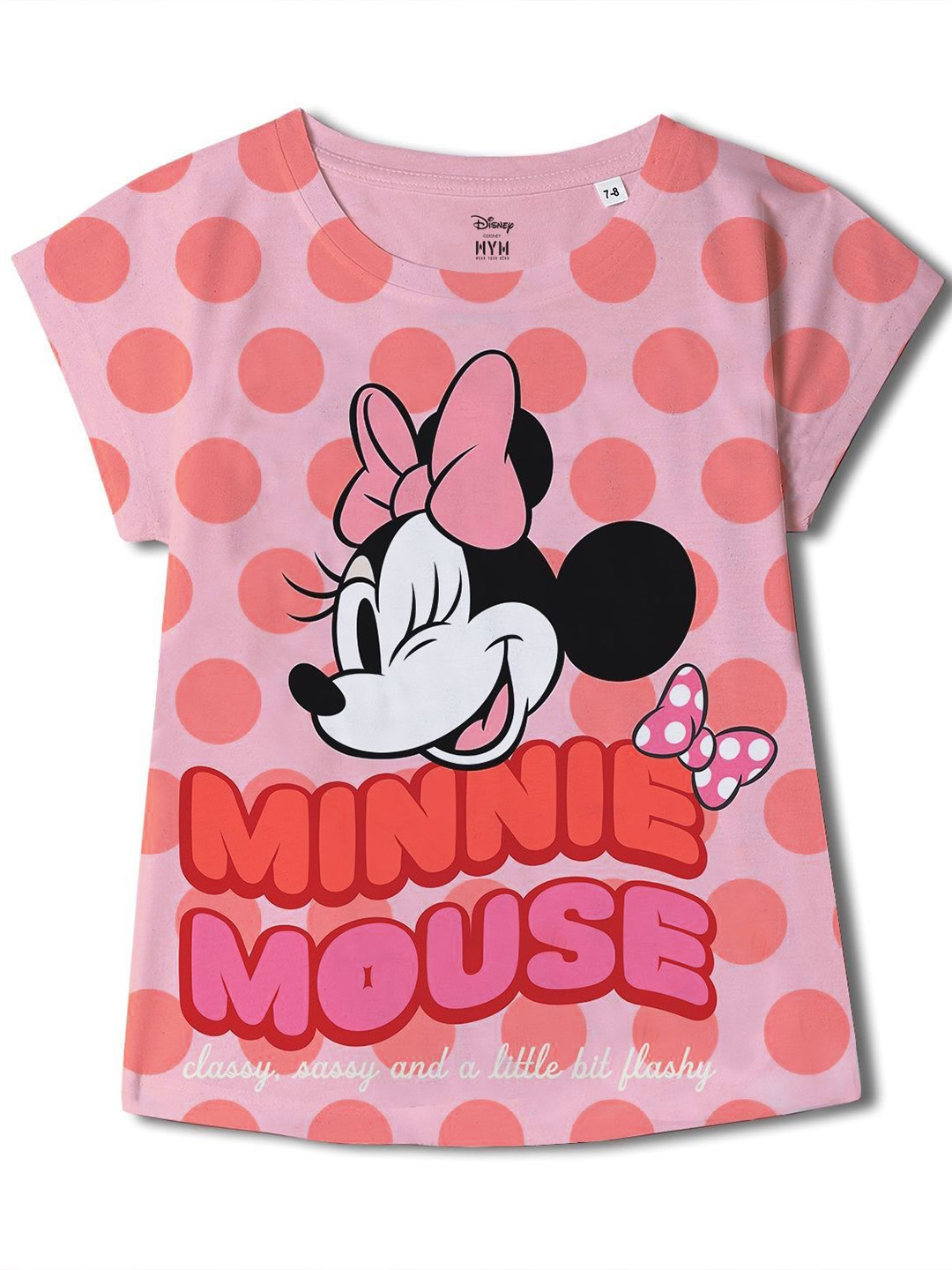 

Wear Your Mind Girls Mickey Mouse Printed Round Neck Top, Pink