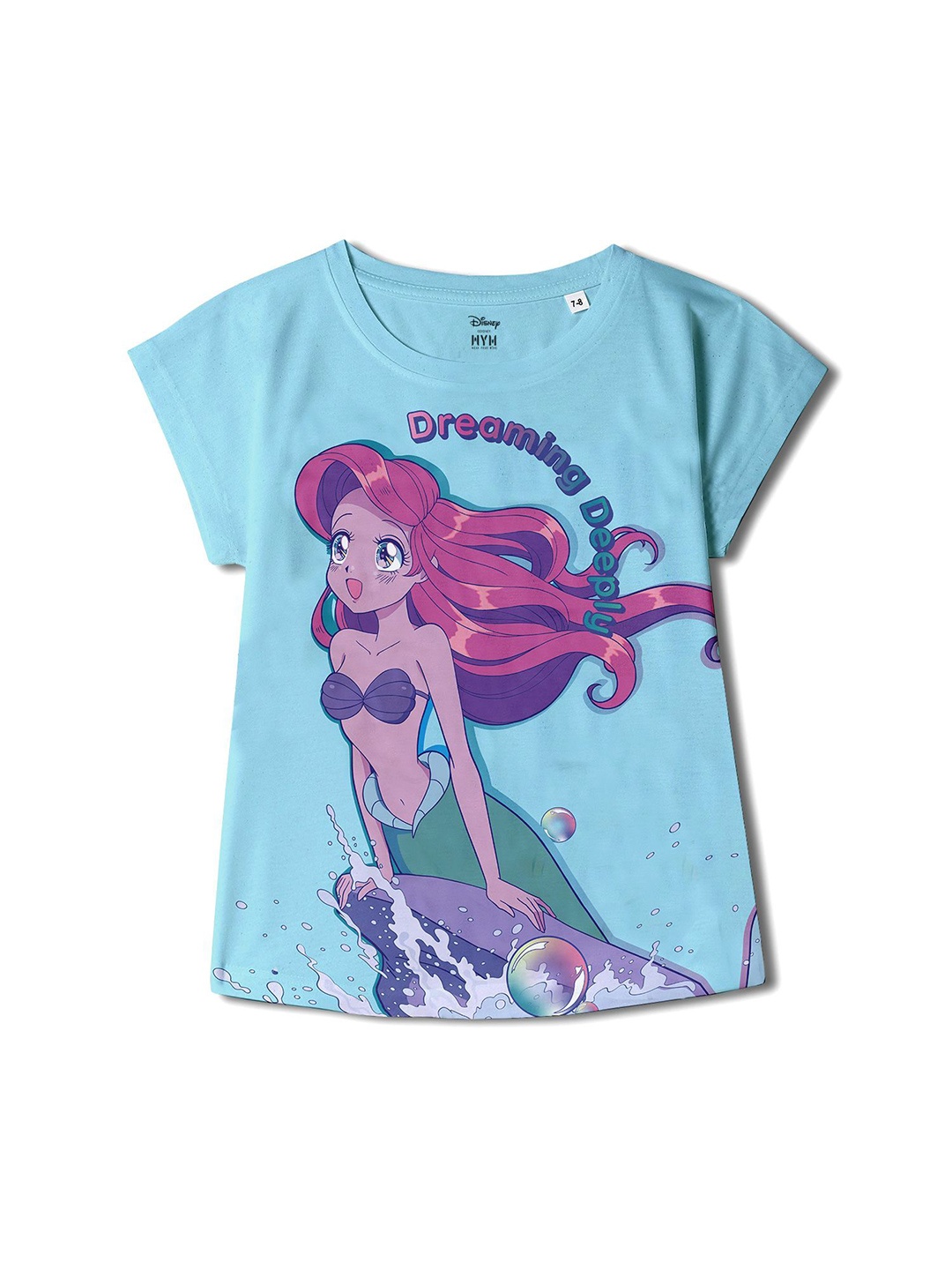 

Wear Your Mind Girls Cotton Printed T-shirts, Blue