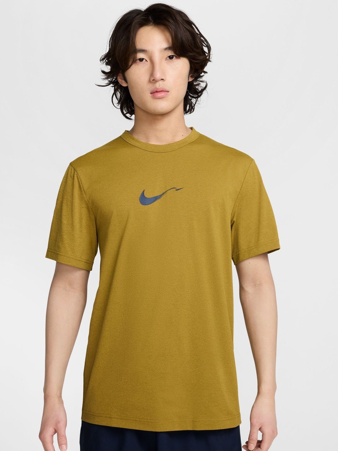 

Nike Men Dri-FIT Round Neck Sport T-Shirt, Mustard